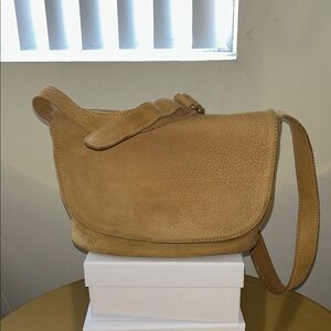Vintage Coach Beige Leather Crossbody Bag Vintage